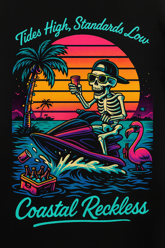 Coastal Reckless Sunset Skeleton Tee