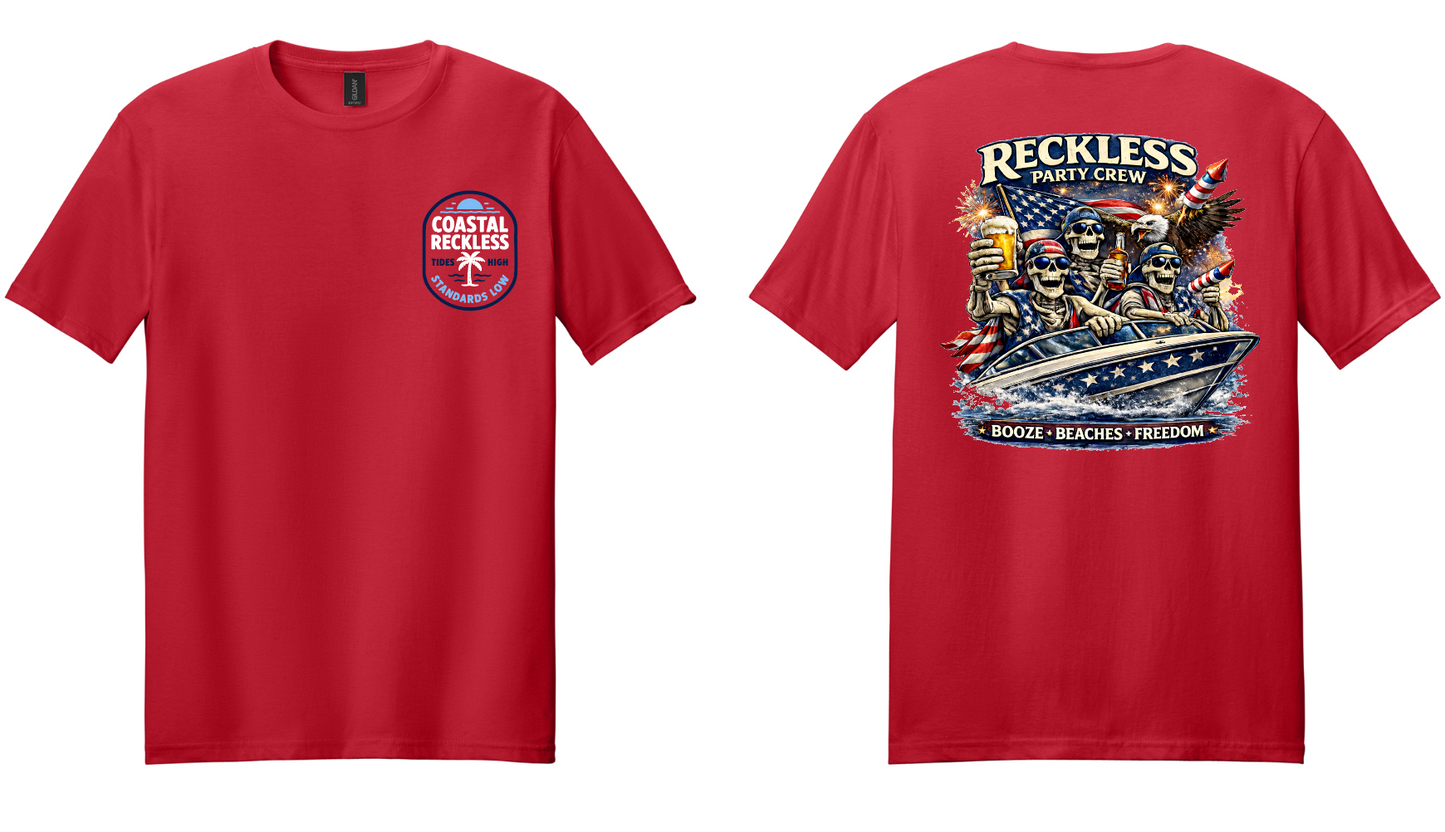 Coastal Reckless Party Crew Tee- Limited Preorder