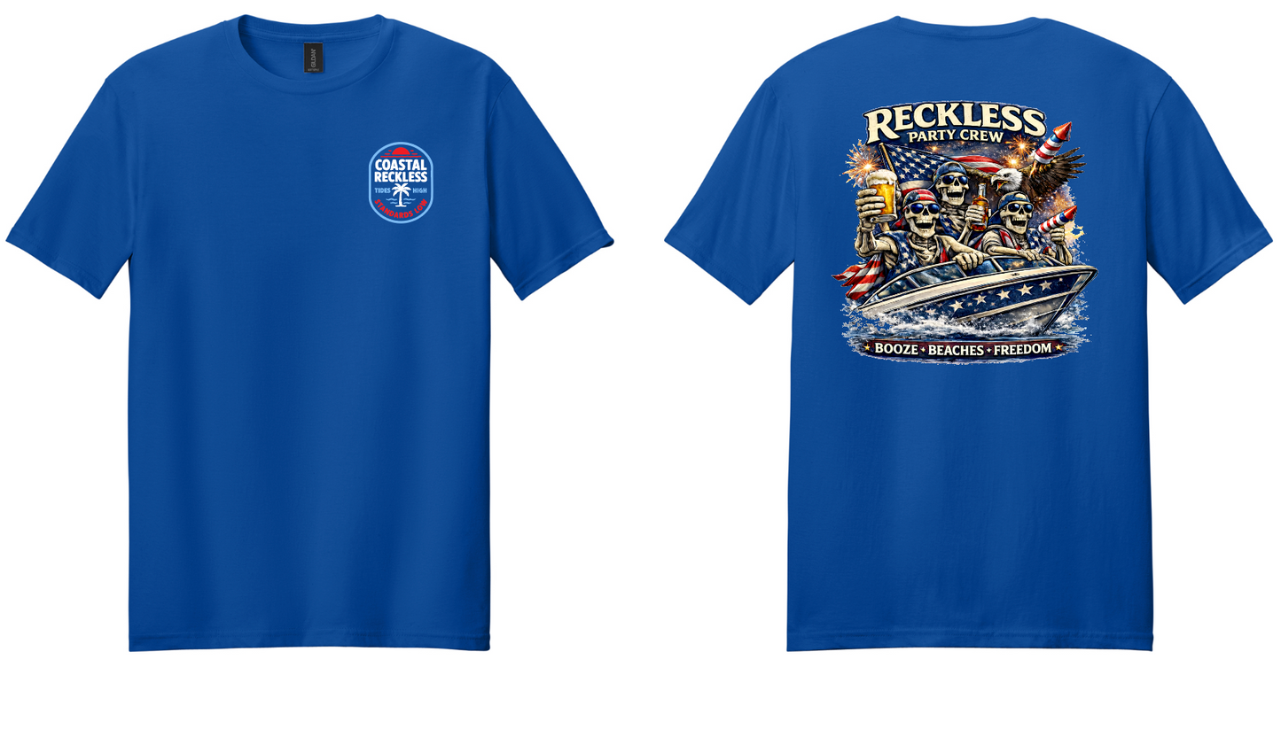 Coastal Reckless Party Crew Tee- Limited Preorder